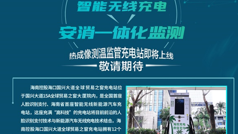 海南控股海口全球贸易之窗充电站&mdash;&mdash;全国首座生物人脸识别、海南首座智能无线充电、安消一体化监测、热成像测温监管充电站即将上线