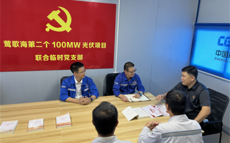 天能电力莺歌海第二个100MW平价光伏项目联合临时党支部组织召开首次党员大会暨主题党课